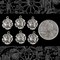 Antiqued Silver Plated Brass Blooming Rose Charms - Set of Six - S-C113